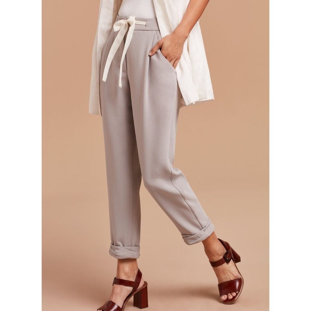 Aritzia Wilfred Allant Pants Cropped Crepe Trousers Casual Summer Boho Party 4